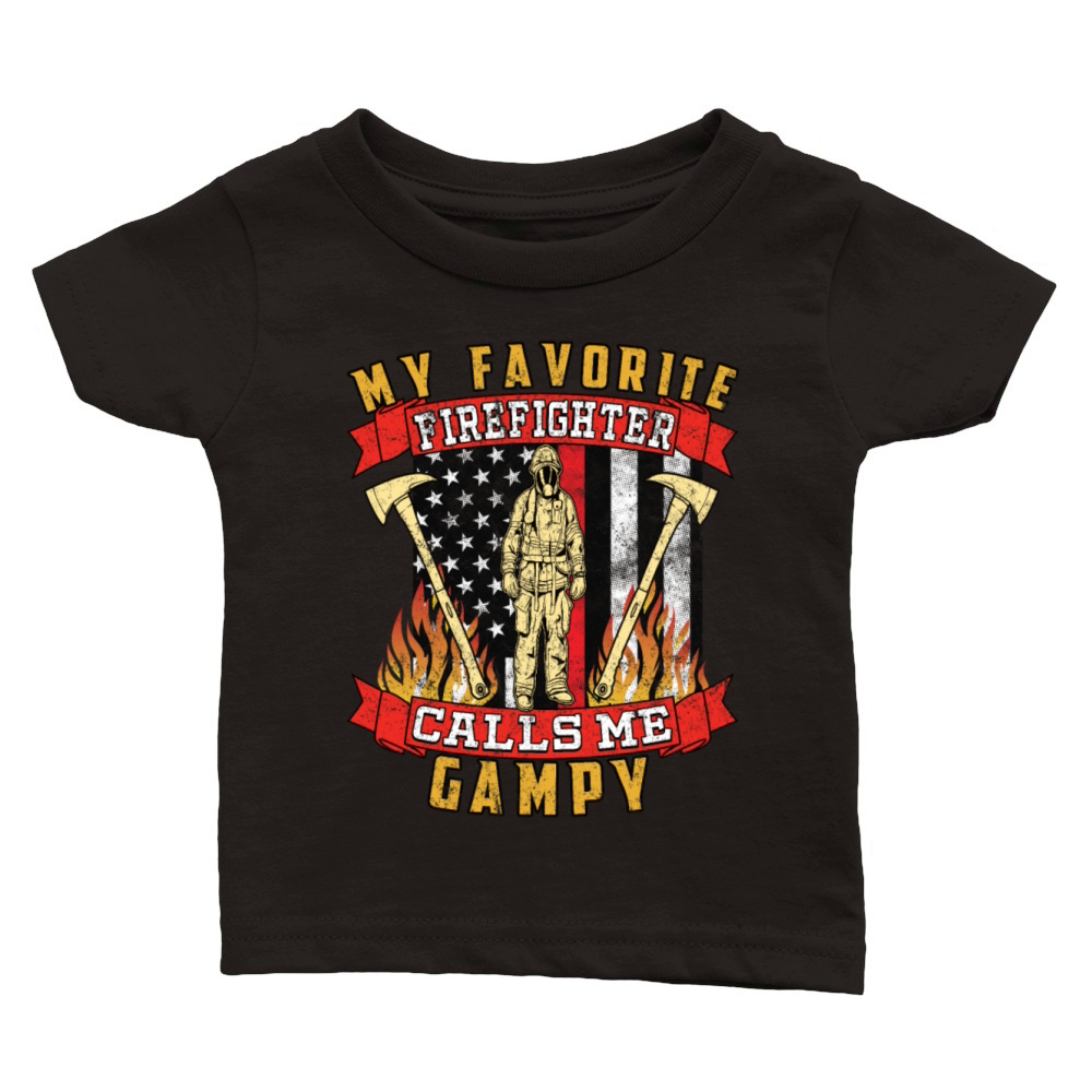 My Favorite Firefighter Calls Me Gampy Classic Baby Crewneck T-shirt