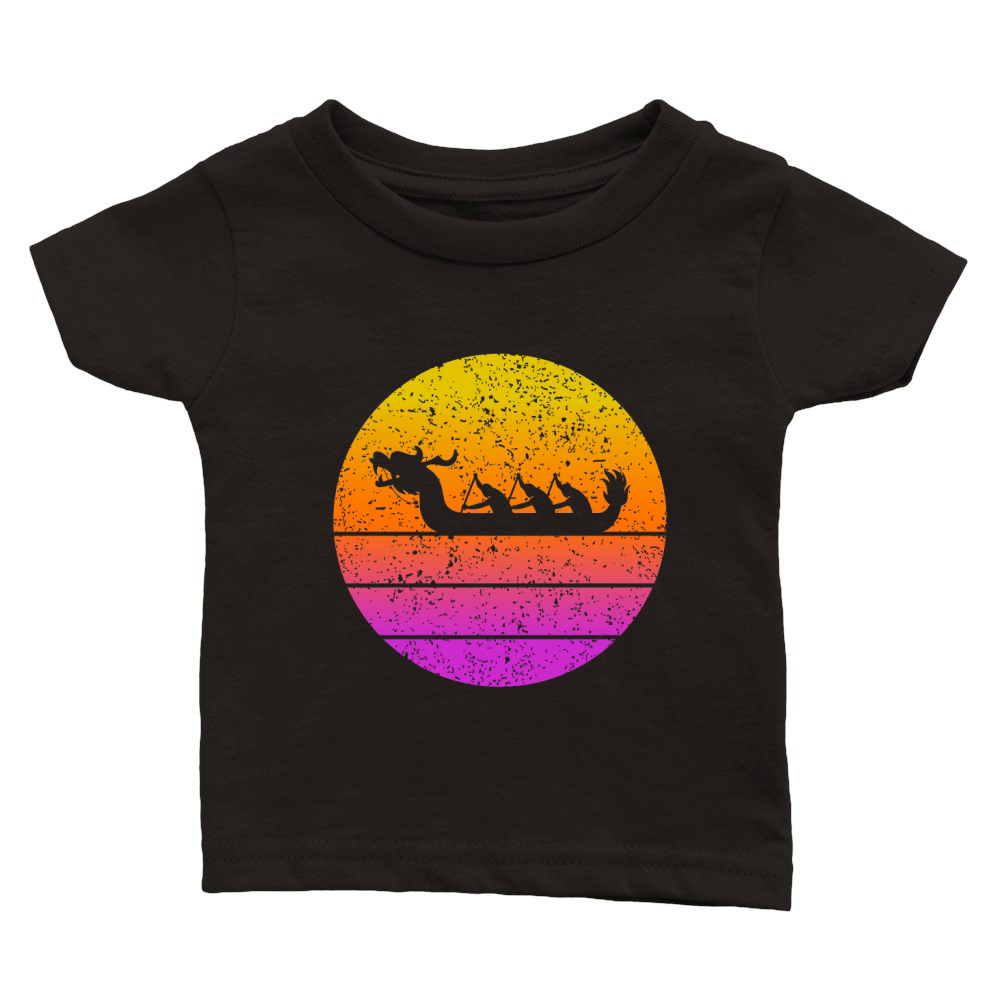Retro Sunset Vintage Dragon Boat Classic Baby Crewneck T-shirt