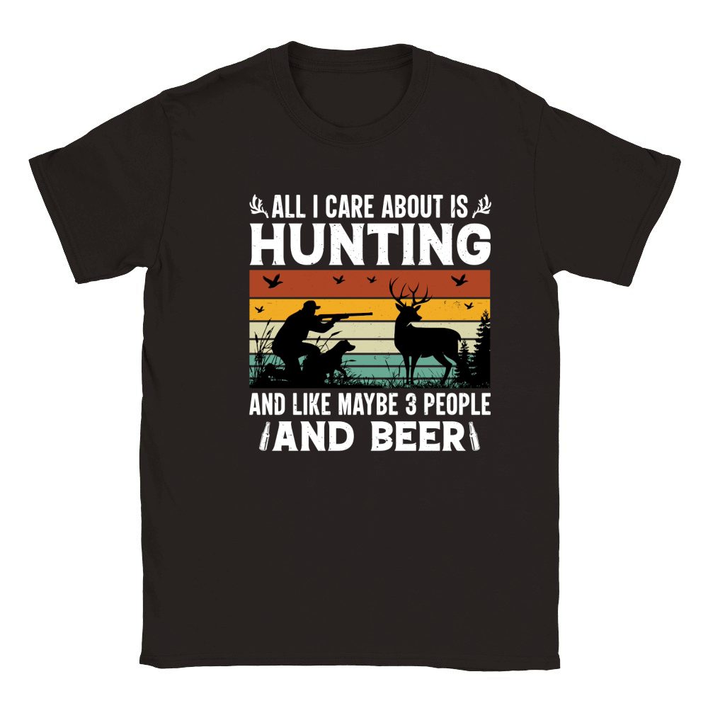 All I Care About is Hunting And Like Maybe 3 People and Beer (2) Classic Kids Crewneck T-shirt