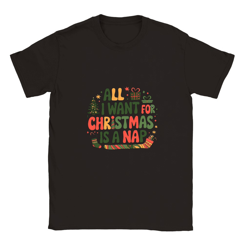 all i want for christmas is a nap Classic Kids Crewneck T-shirt