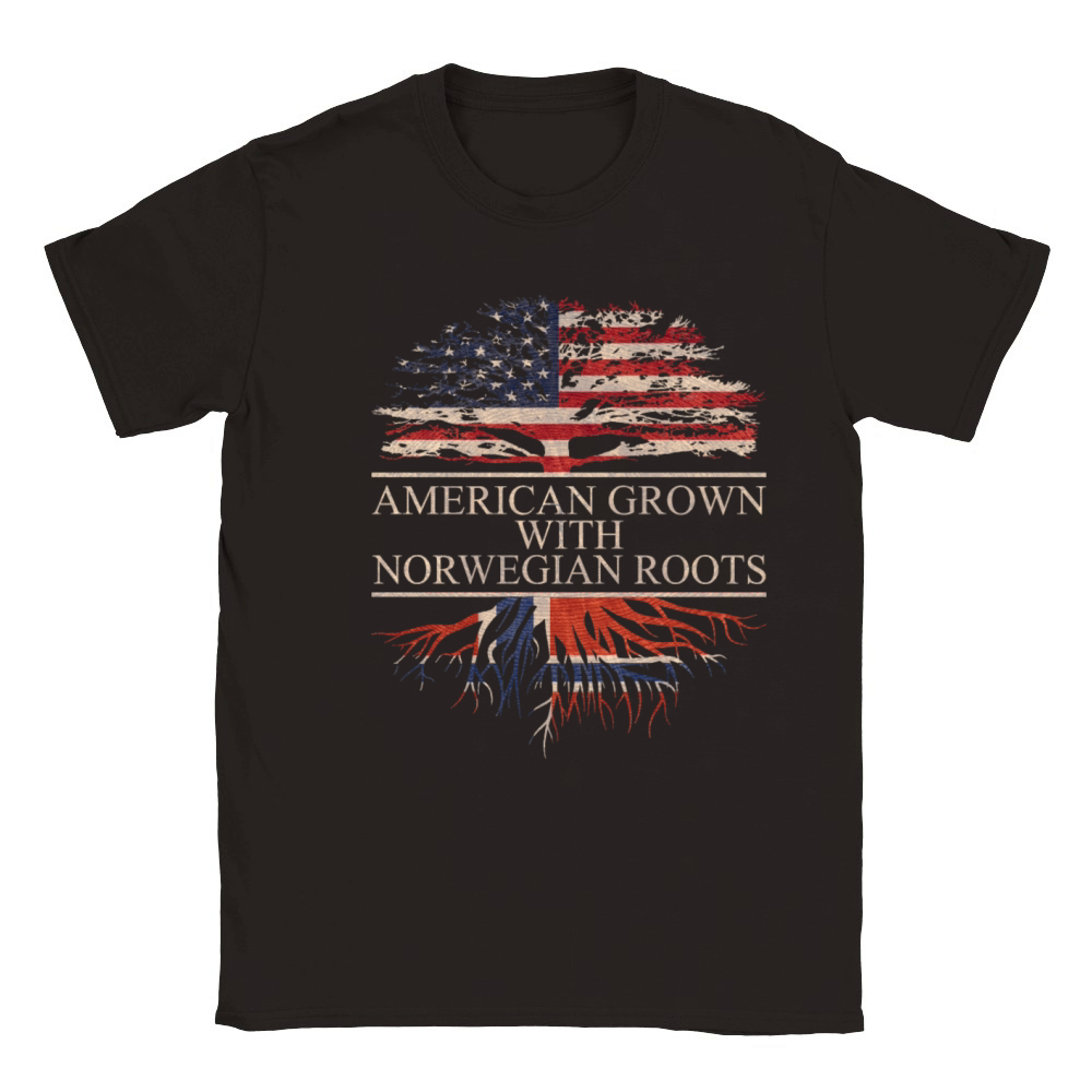 American Grown with Norwegian Roots Classic Kids Crewneck T-shirt