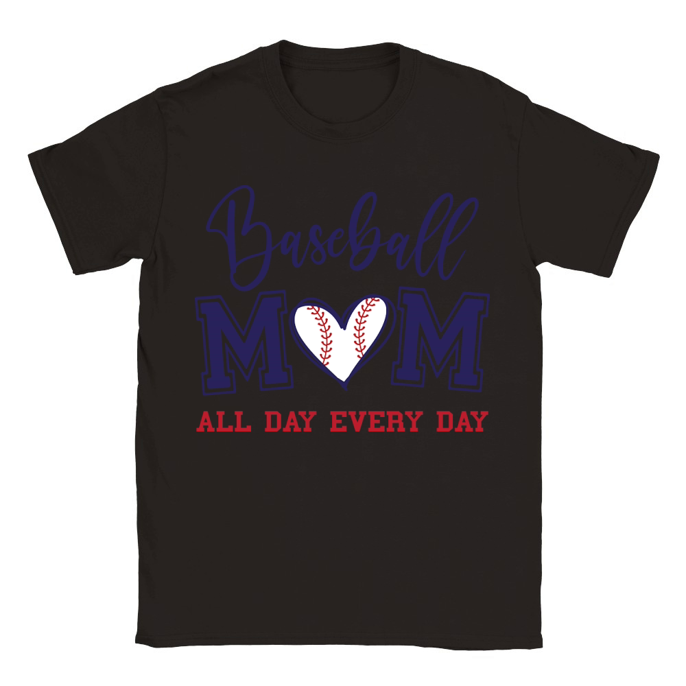 Baseball Mom Blue ADED Classic Kids Crewneck T-shirt