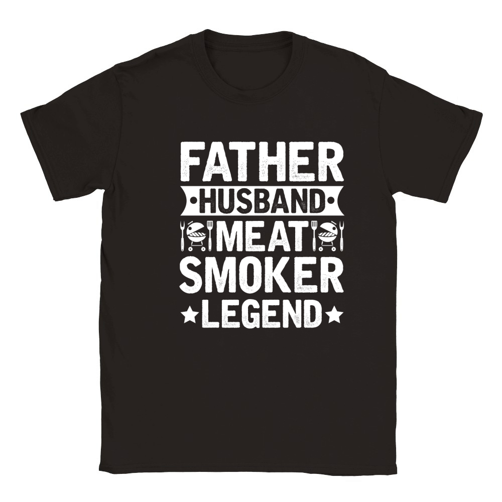 Father Husband Meat Smoker Legend Classic Kids Crewneck T-shirt