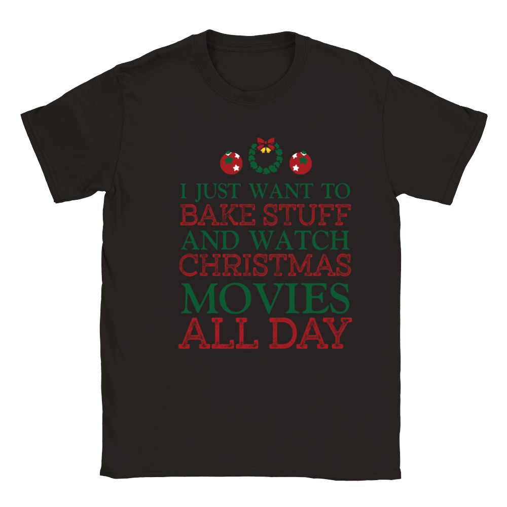 I just want to bakestuff and watch christmas movie Classic Kids Crewneck T-shirt