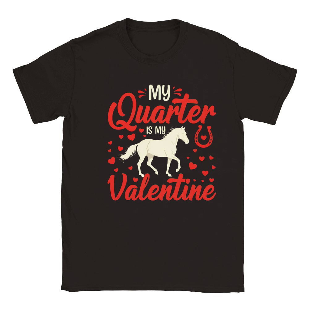 My Quarter Is My Valentine Horse Classic Kids Crewneck T-shirt