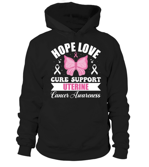 Hope Love Cure Support Uterine Cancer Awareness Hoodie Unisex