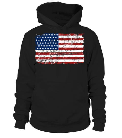 USA Flag - Vintage Look Hoodie Unisex