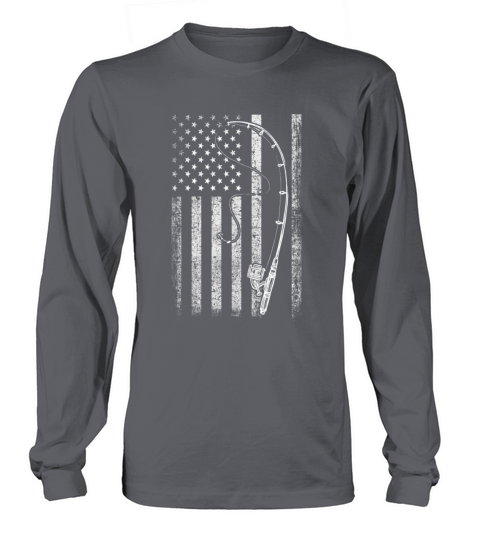 American Flag Fishing Rod Patriotic For Fisherman Long sleeved Unisex