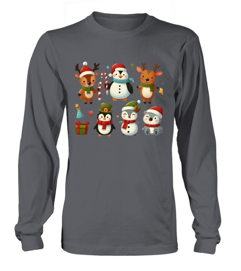 Funny Christmas Animal clipart (5) Long sleeved Unisex