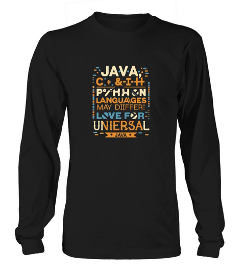 Java languages may differ Long sleeved Unisex