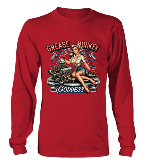 Retro Vintage grease monkey goddess Long sleeved Unisex