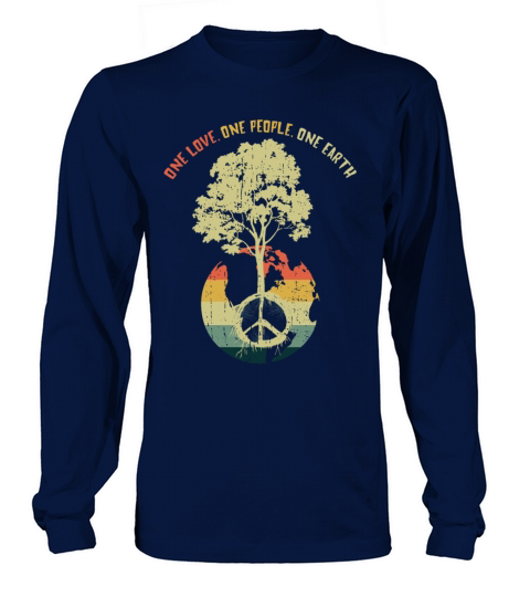 Retro Vintage People Planet Save World Earth Day Long sleeved Unisex