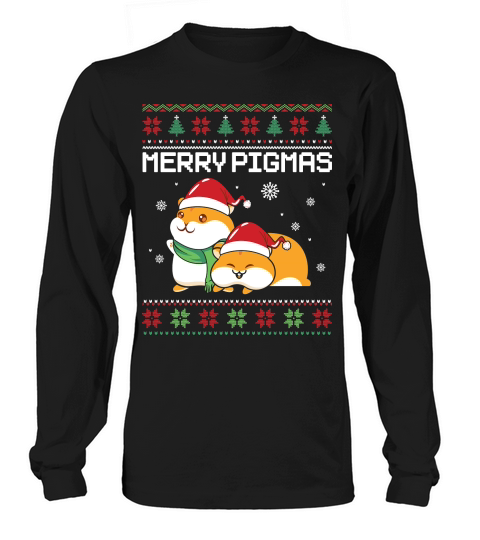 Ugly Guinea Pig Christmas Long sleeved Unisex