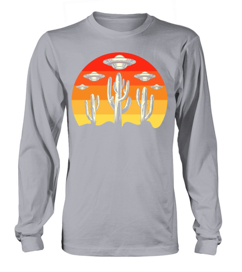 Vintage UFO Alien Cactus Long sleeved Unisex