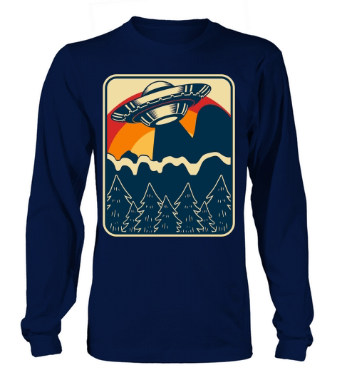 Vintage UFO Alien mountain 2 Long sleeved Unisex