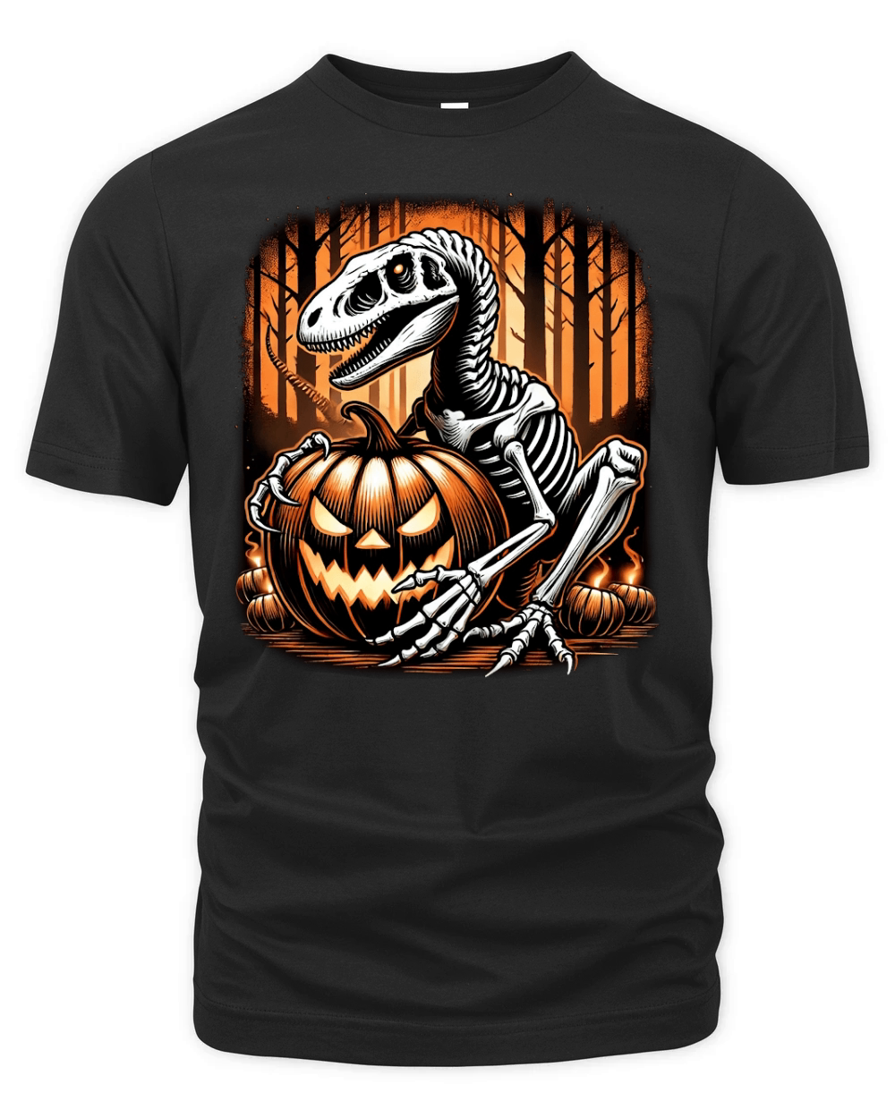 Halloween Dinosaur Skeleton 06 Organic Unisex T-shirt