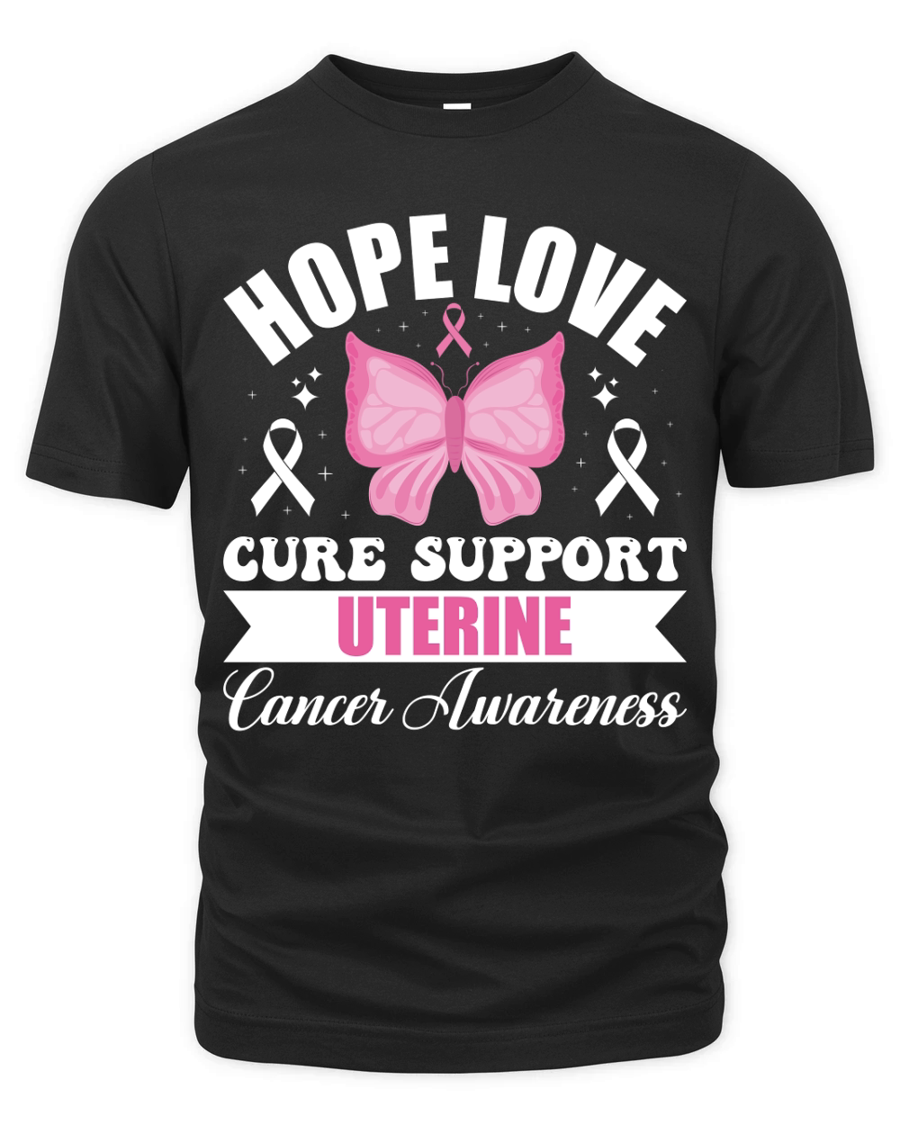 Hope Love Cure Support Uterine Cancer Awareness Organic Unisex T-shirt