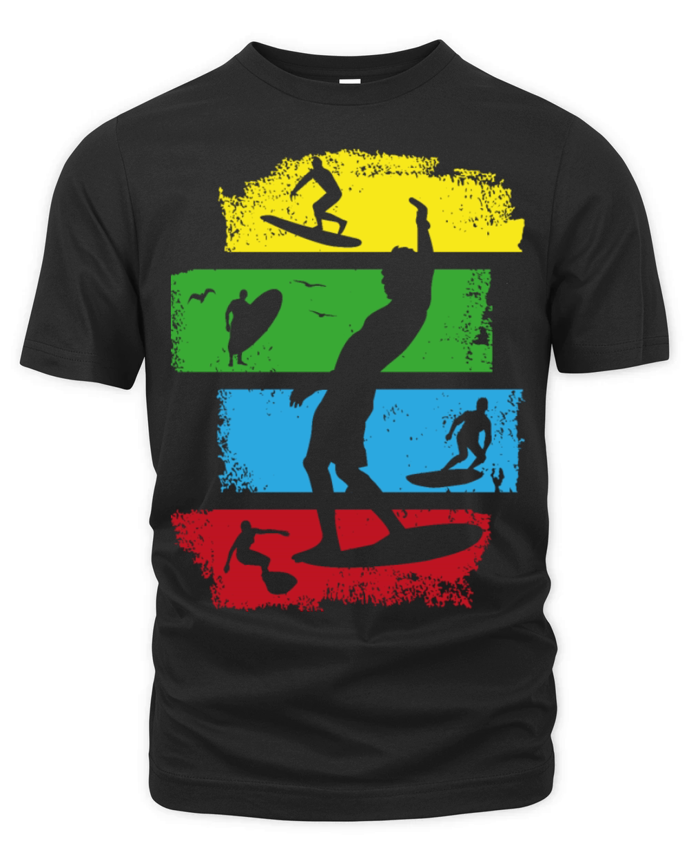 surf surfer surfing retro vintage stripes dark Organic Unisex T-shirt