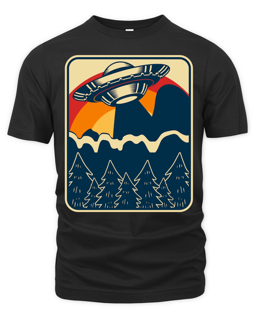 Vintage UFO Alien mountain 2 Organic Unisex T-shirt
