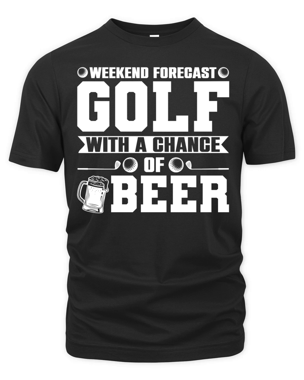 Weekend Forecast Golf with a Chance of Beer  (2) Organic Unisex T-shirt