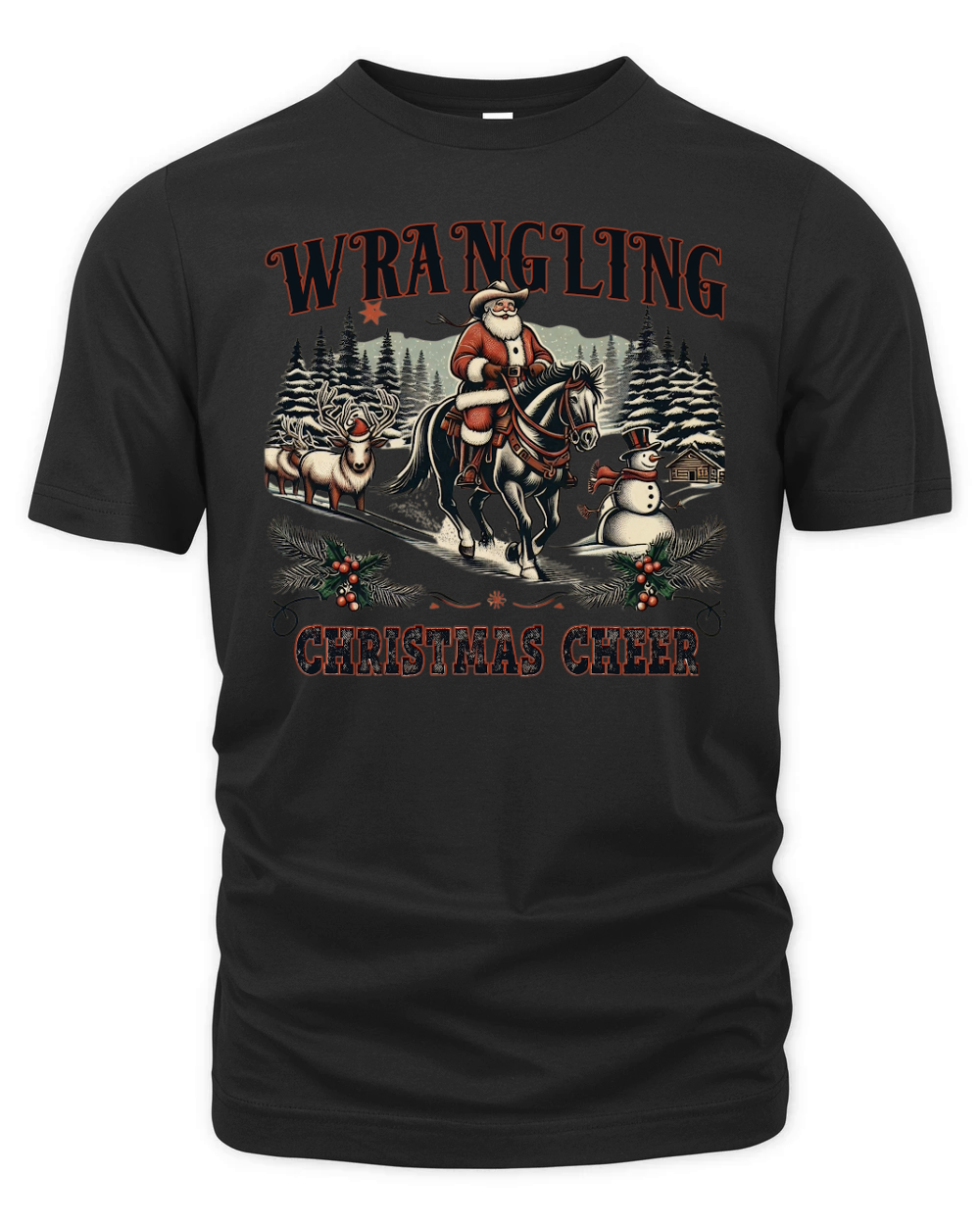 Wrangling Christmas Cheer Organic Unisex T-shirt