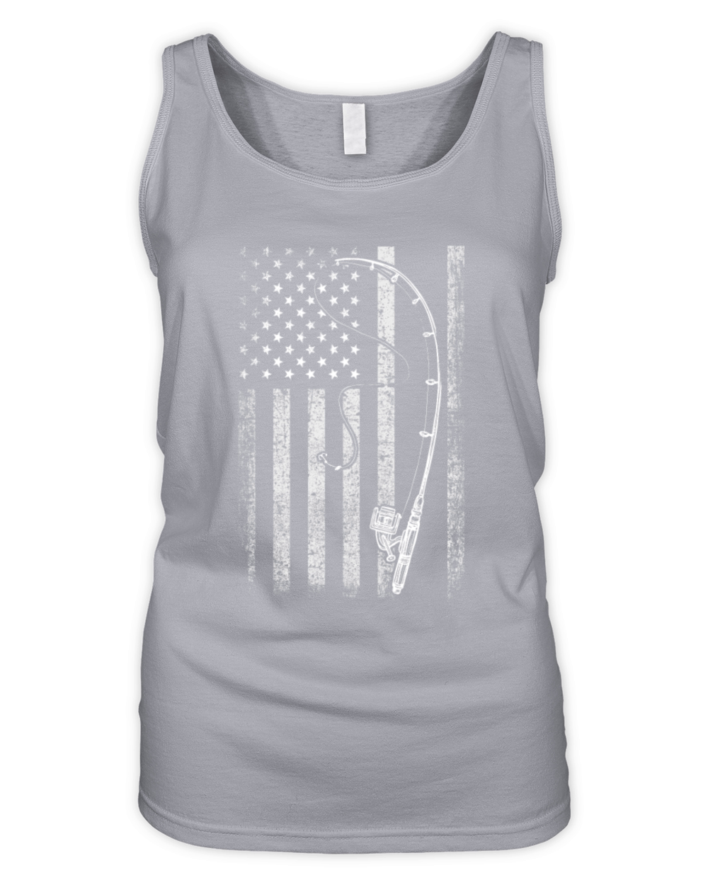 American Flag Fishing Rod Patriotic For Fisherman Organic Women's Tank Top