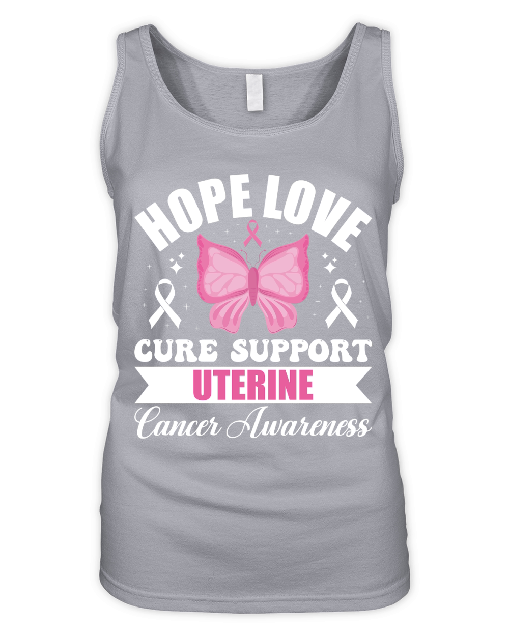 Hope Love Cure Support Uterine Cancer Awareness Organic Women's Tank Top