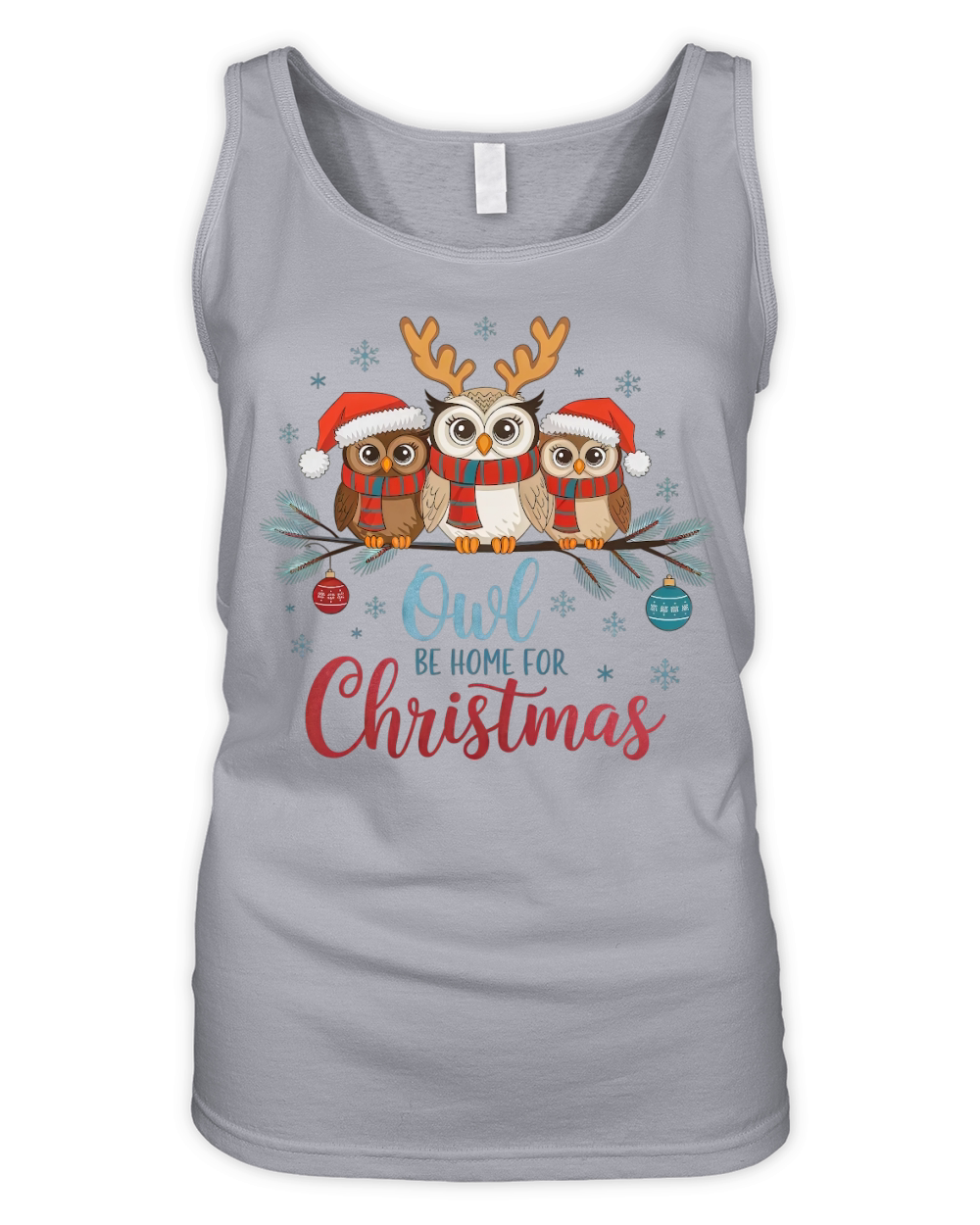 Owl Be Home for Christmas Organic Women's Tank Top