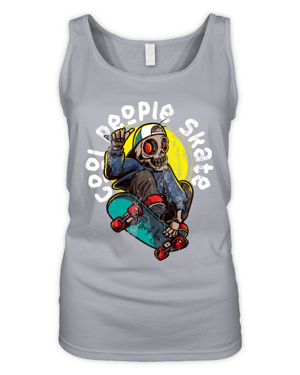 skeleton Skateboarder Quote for Skateboard Skaters Organic Women's Tank Top