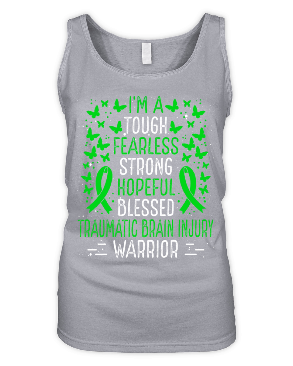 Traumatic Brain Injury Awareness Ribbon Warrior Organic Women's Tank Top