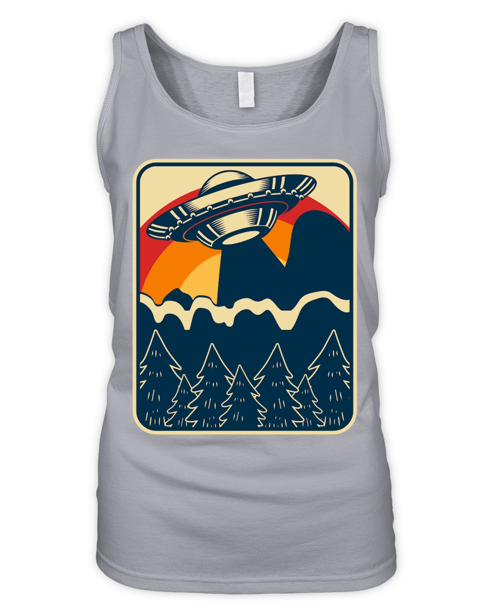 Vintage UFO Alien mountain 2 Organic Women's Tank Top