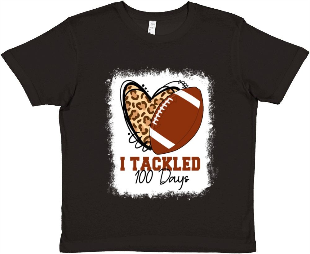 Bleached Football I Tackled 100 Days Of School Premium Kids Crewneck T-shirt