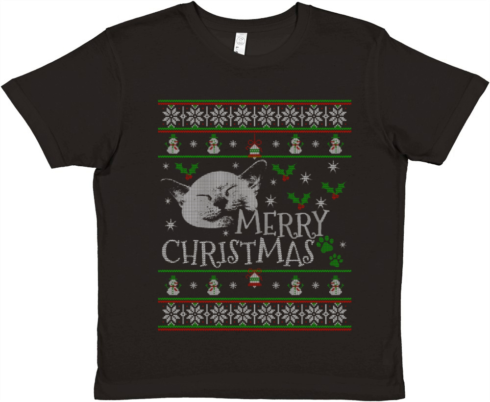 Cute Siamese Christmas Cat Siamese Premium Kids Crewneck T-shirt