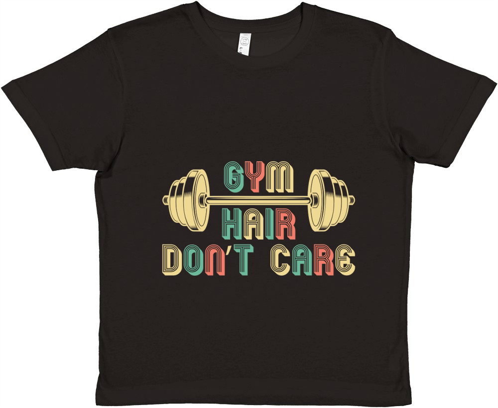 Gym Hair Dont Care Premium Kids Crewneck T-shirt