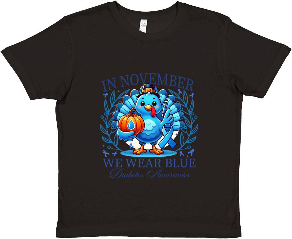 In November We Wear Blue For Diabetes Awareness low Premium Kids Crewneck T-shirt