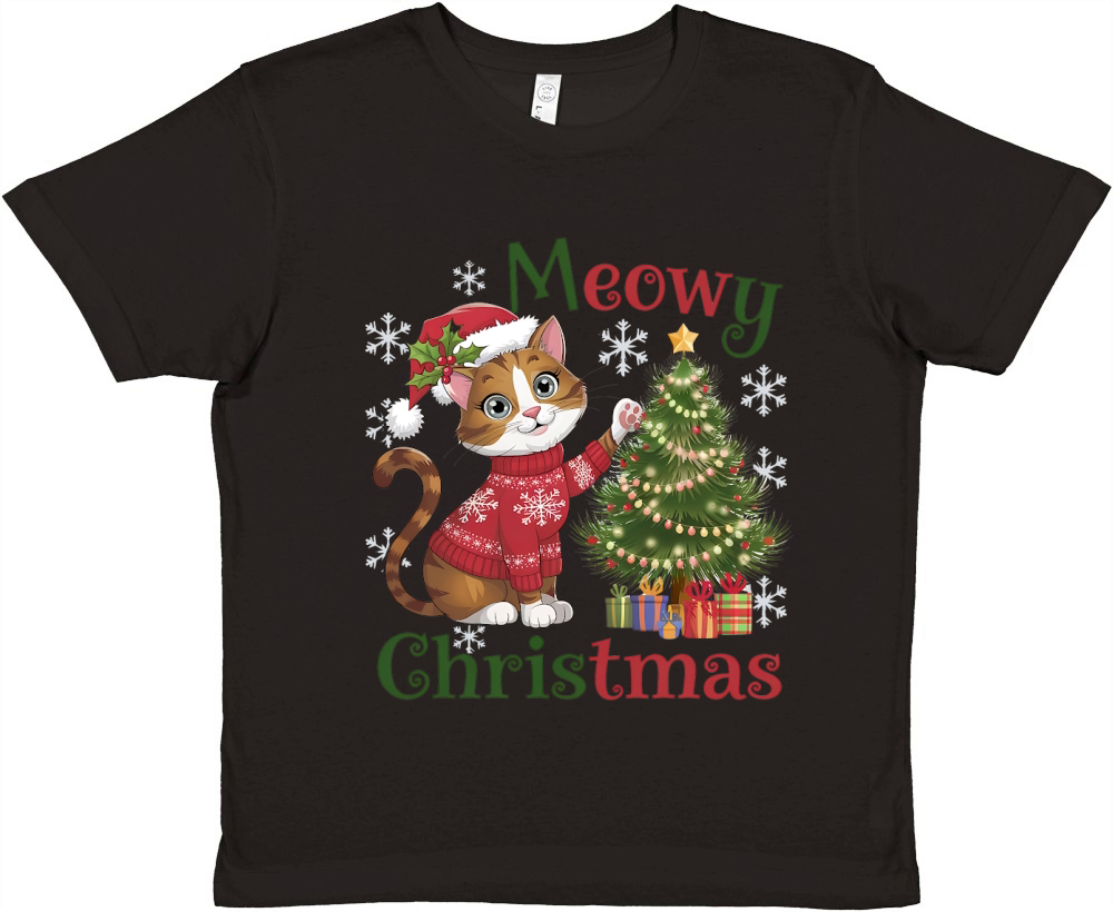 Meowy Christmas 4 Premium Kids Crewneck T-shirt