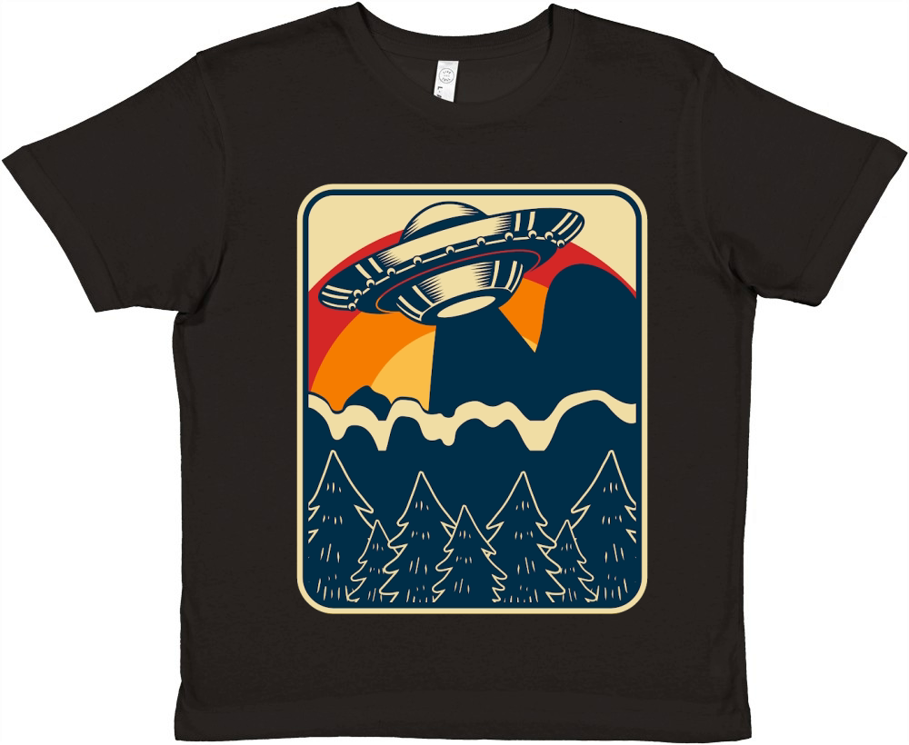 Vintage UFO Alien mountain 2 Premium Kids Crewneck T-shirt