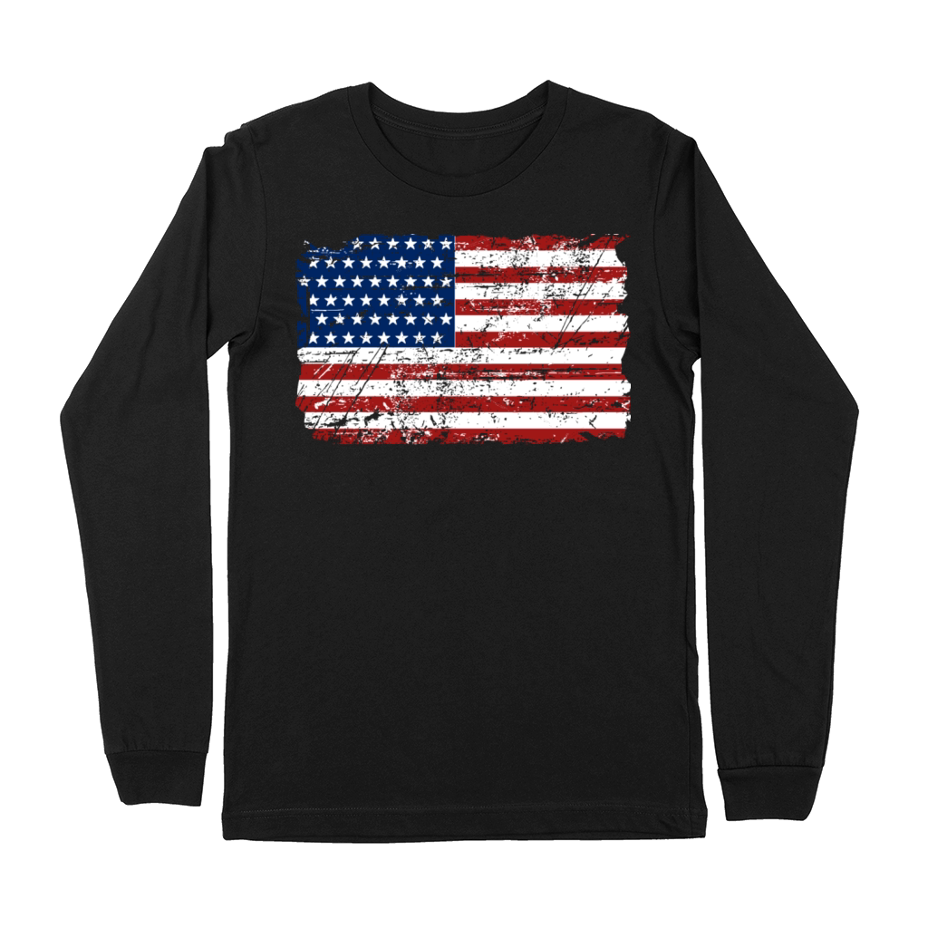 USA Flag - Vintage Look Premium Long Sleeve