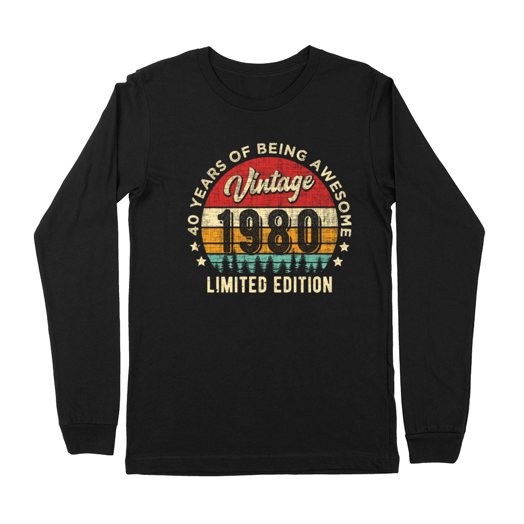 Vintage 1980 40 years old Awesome 40th Birthday Premium Long Sleeve