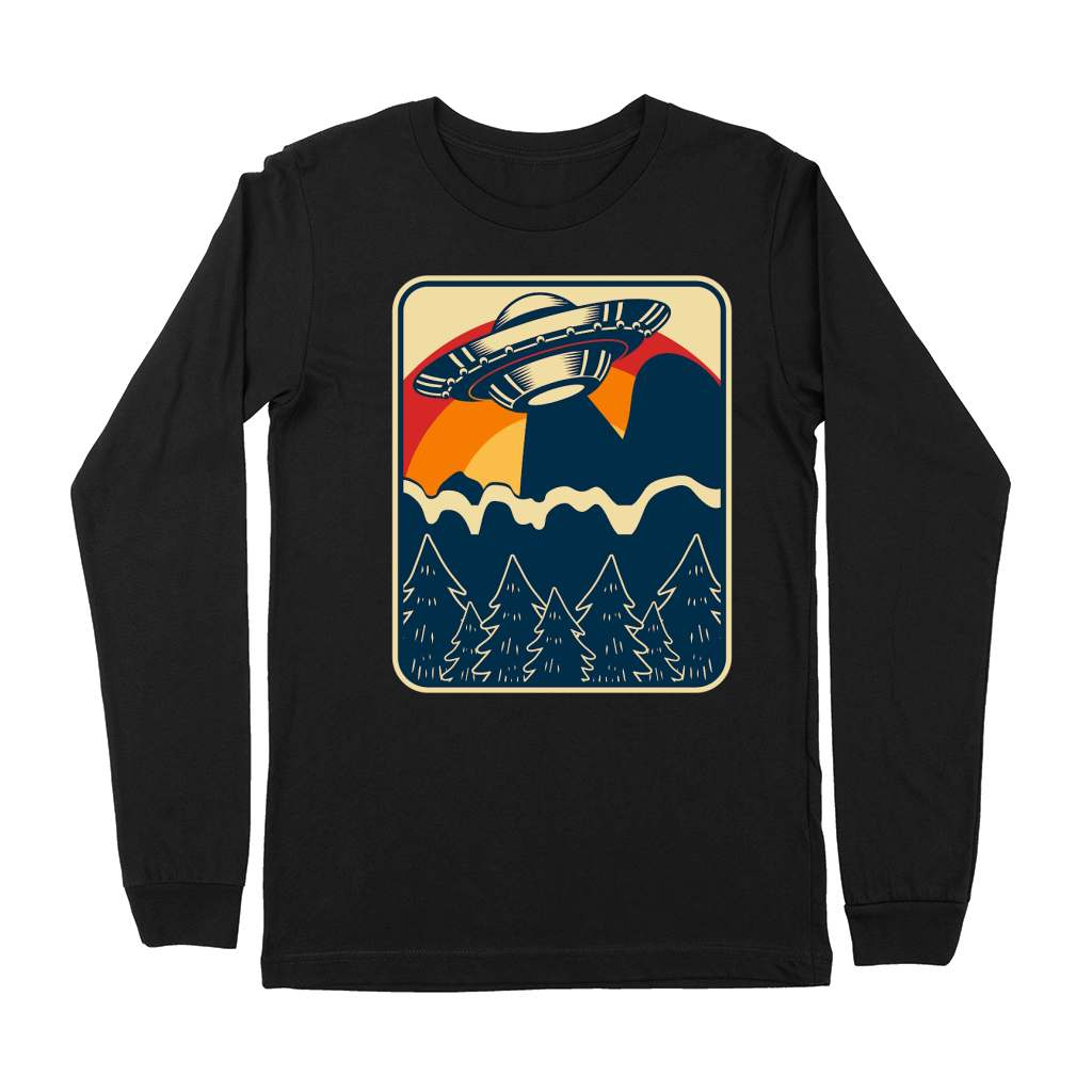Vintage UFO Alien mountain 2 Premium Long Sleeve