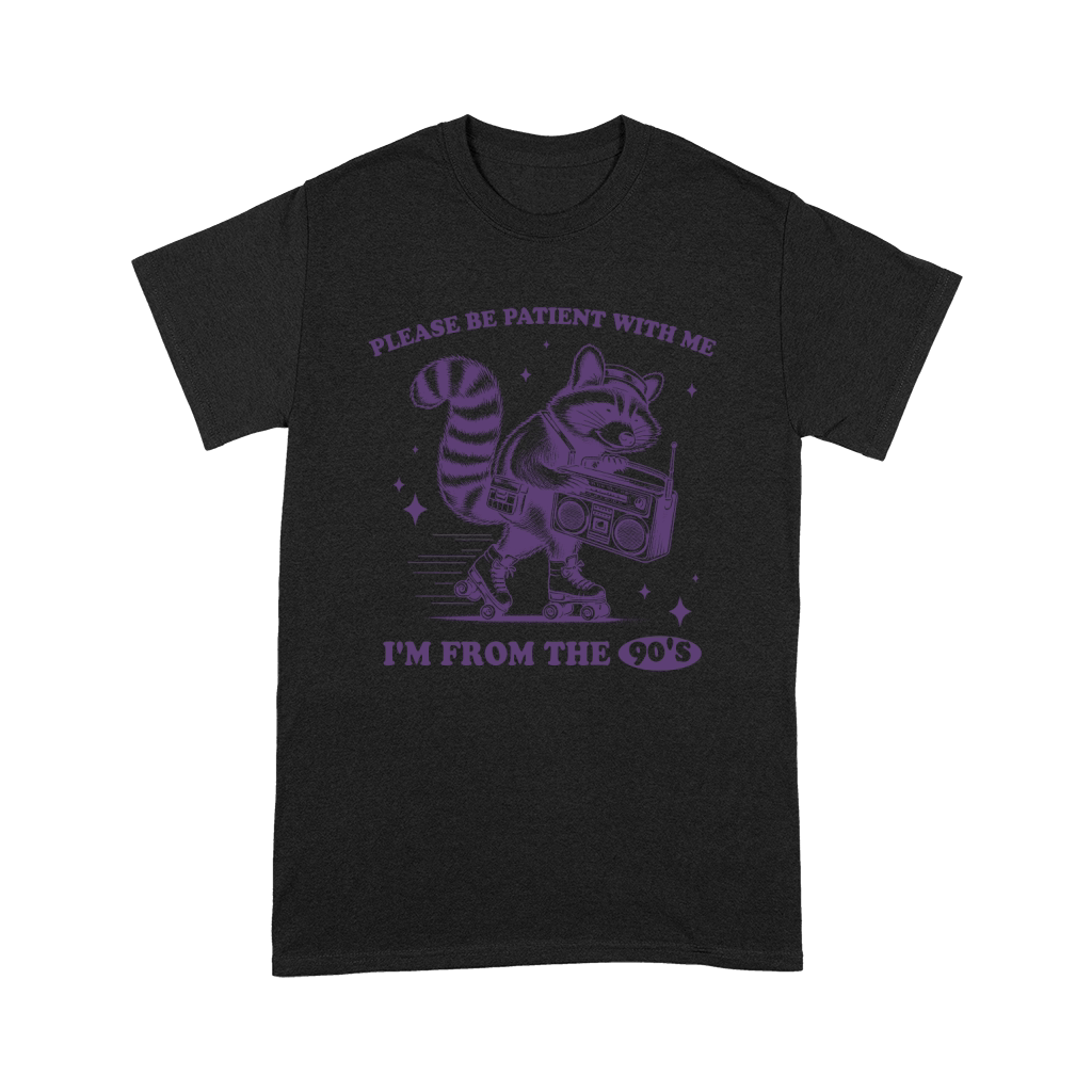 Raccoon Roller Skate Vintage Radio L Violet Premium T-shirt