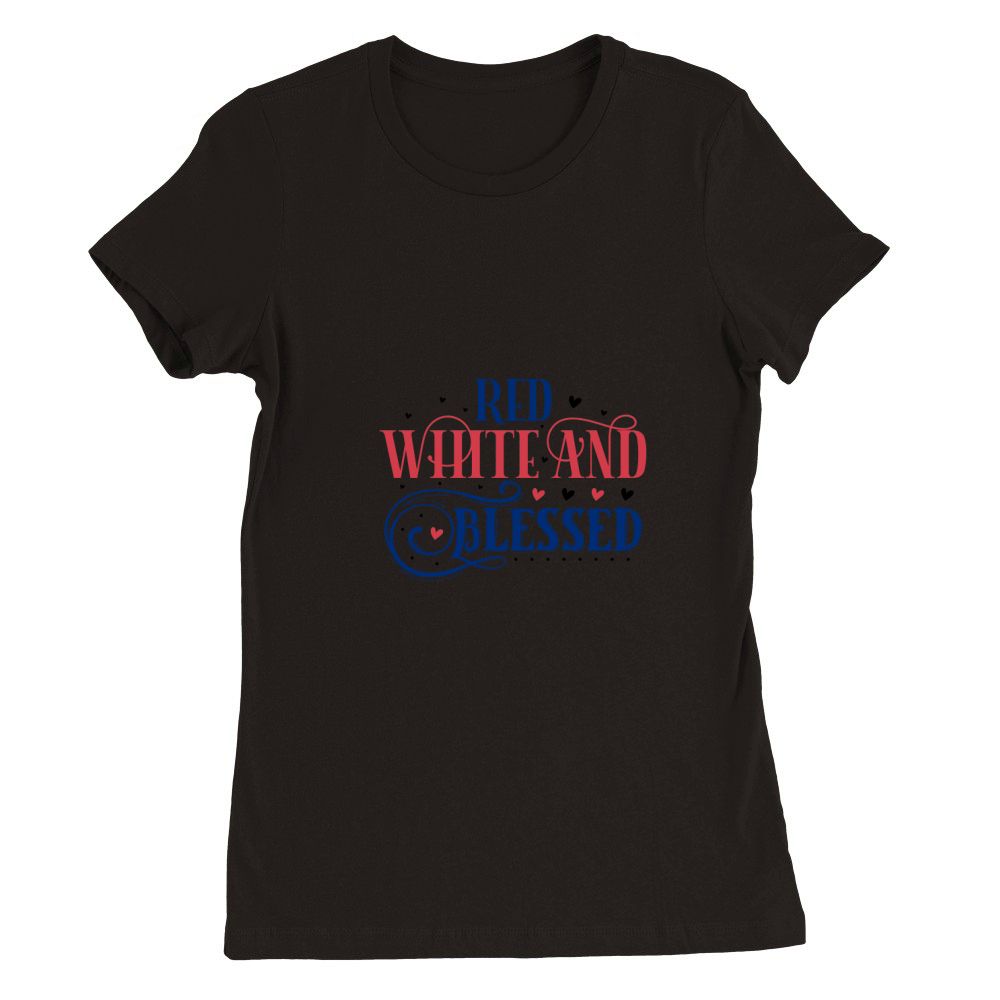 Red white and blessed 03 Premium Womens Crewneck T-shirt
