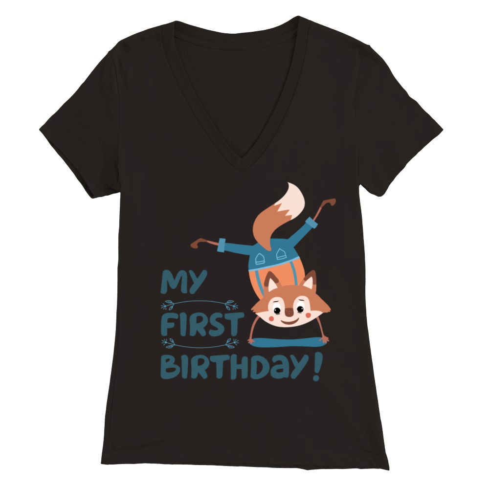 first birthday Premium Womens V-Neck T-shirt