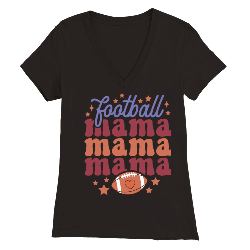 Football mama Premium Womens V-Neck T-shirt