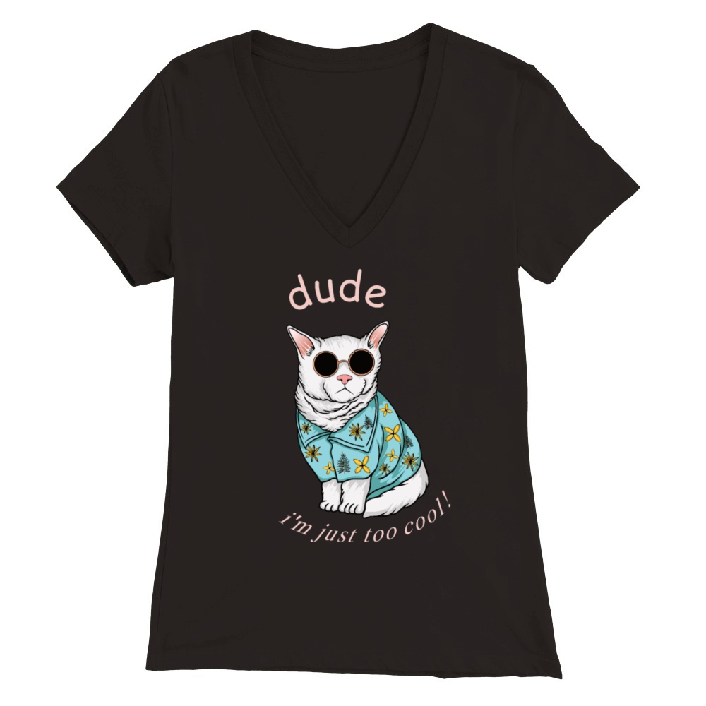 Funny Animals Premium Womens V-Neck T-shirt