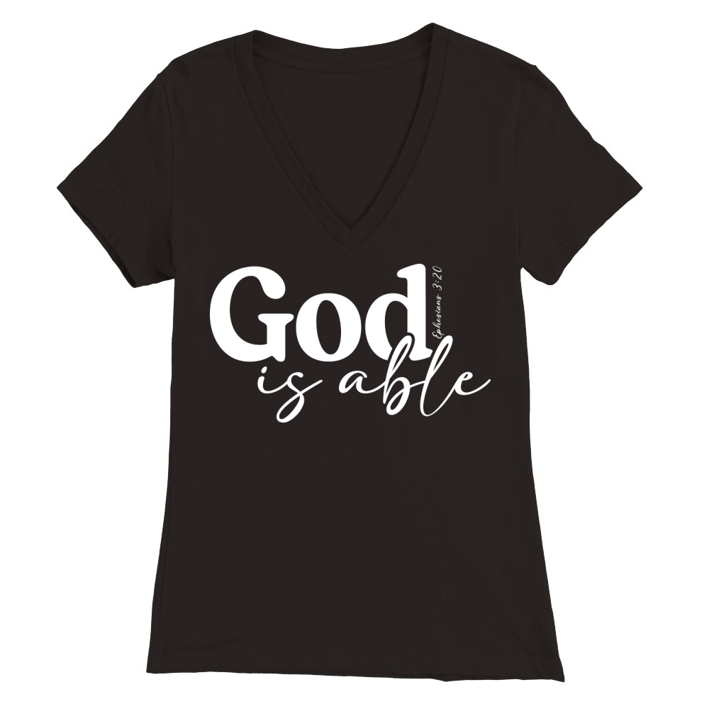 God is able Premium Womens V-Neck T-shirt