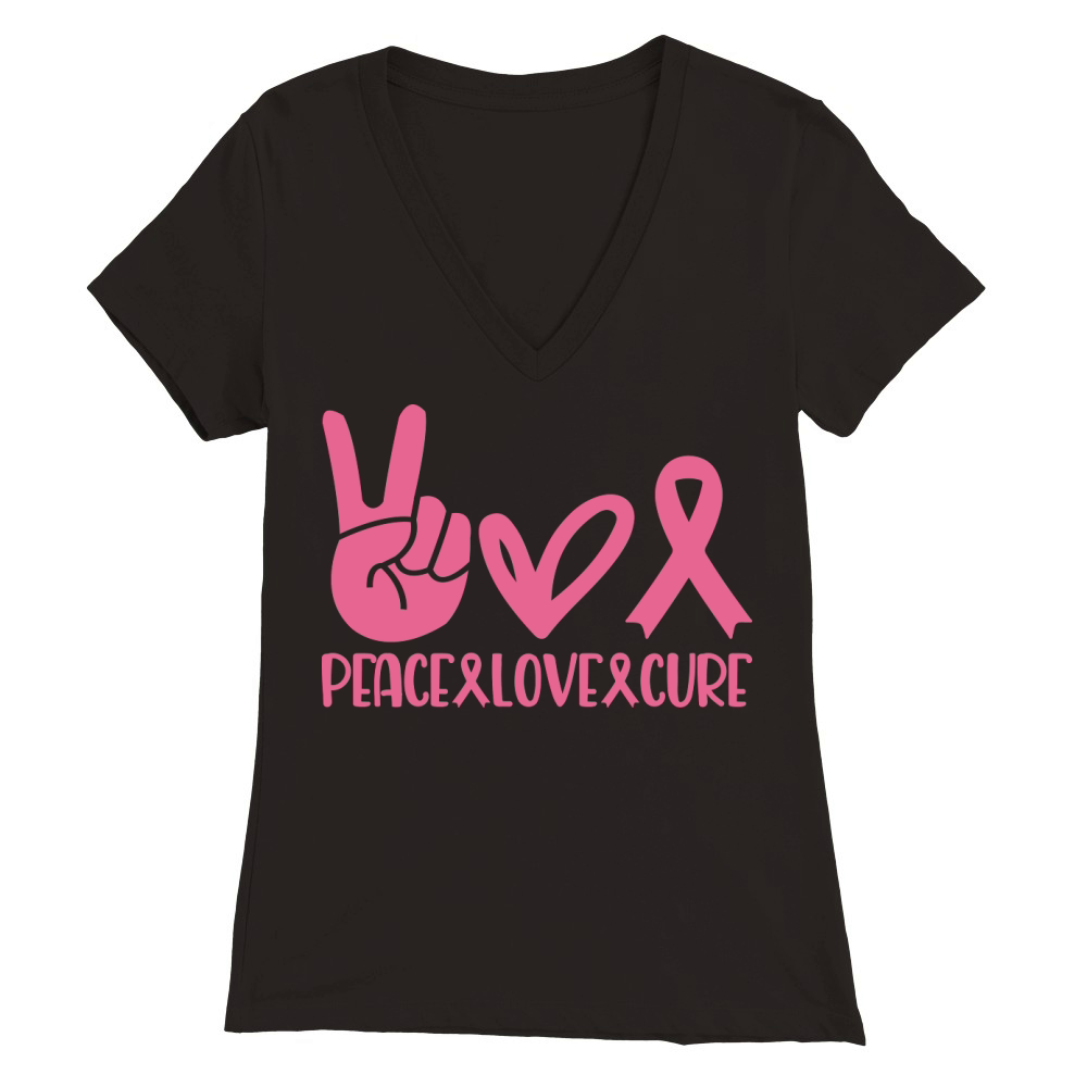 Peace Love Cure Premium Womens V-Neck T-shirt