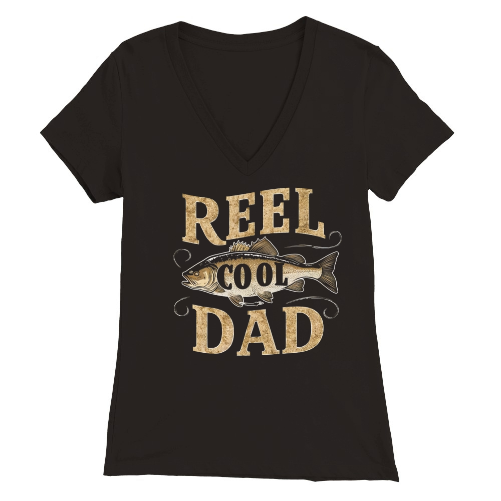 Reel cool dad (1) Premium Womens V-Neck T-shirt