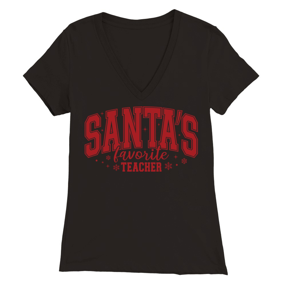 SantasFavoriteTeacher Premium Womens V-Neck T-shirt