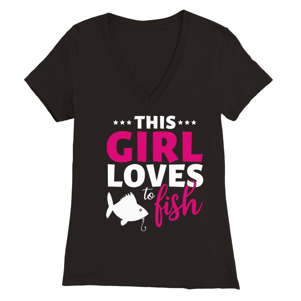 This girl lover fish Premium Womens V-Neck T-shirt